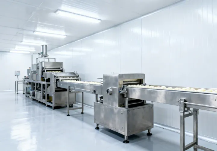 Food processing facility with hygienic wall panels