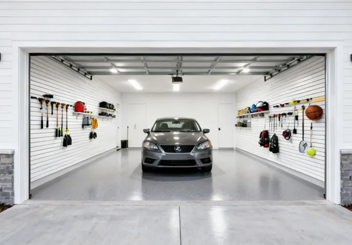 Residential garage with Trusscore wall panels